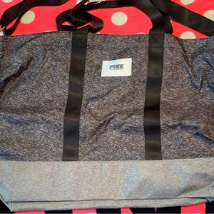 NWT VS PINK Heather Gray Tote/ Zipper Bag